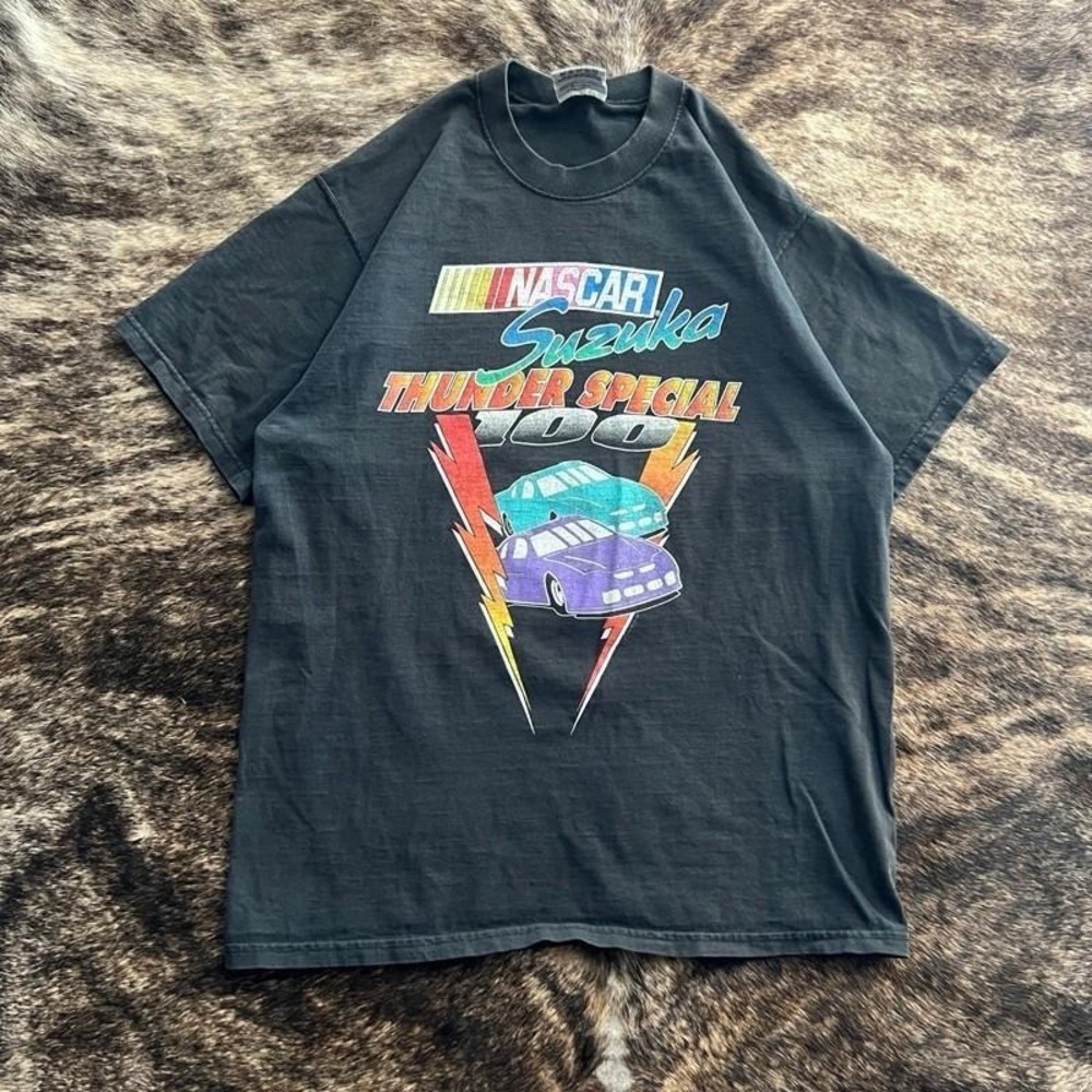Vintage Nascar Shirt Mens Large Black 1990s Suzuka Thunder Special 100